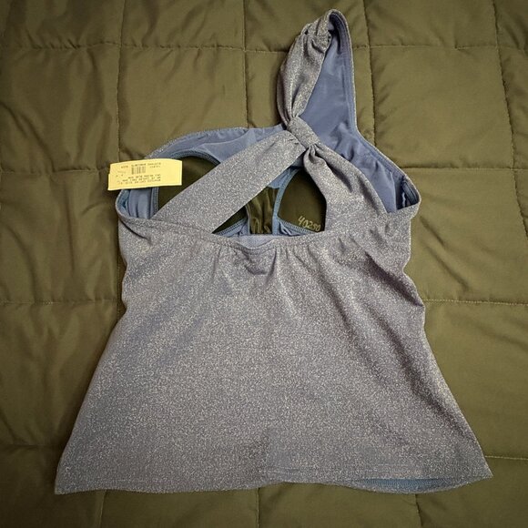 Lands’ End Shine Shirred One Shoulder Tankini Swimsuit Top - Size: 2 Long - NWT - Picture 5 of 10